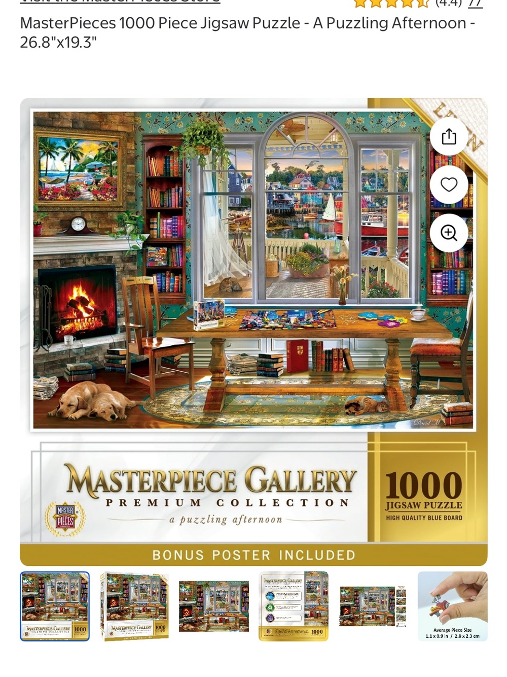 Masterpiece Gallery 1000-Piece Puzzle - Cozy Library Scene